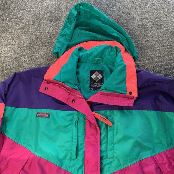 Vintage 90s Columbia Jacket Women’s XL Radial Sleeve Windbreaker Ski 100% Nylon - Picture 6 of 14